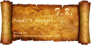 Topál Korvin névjegykártya